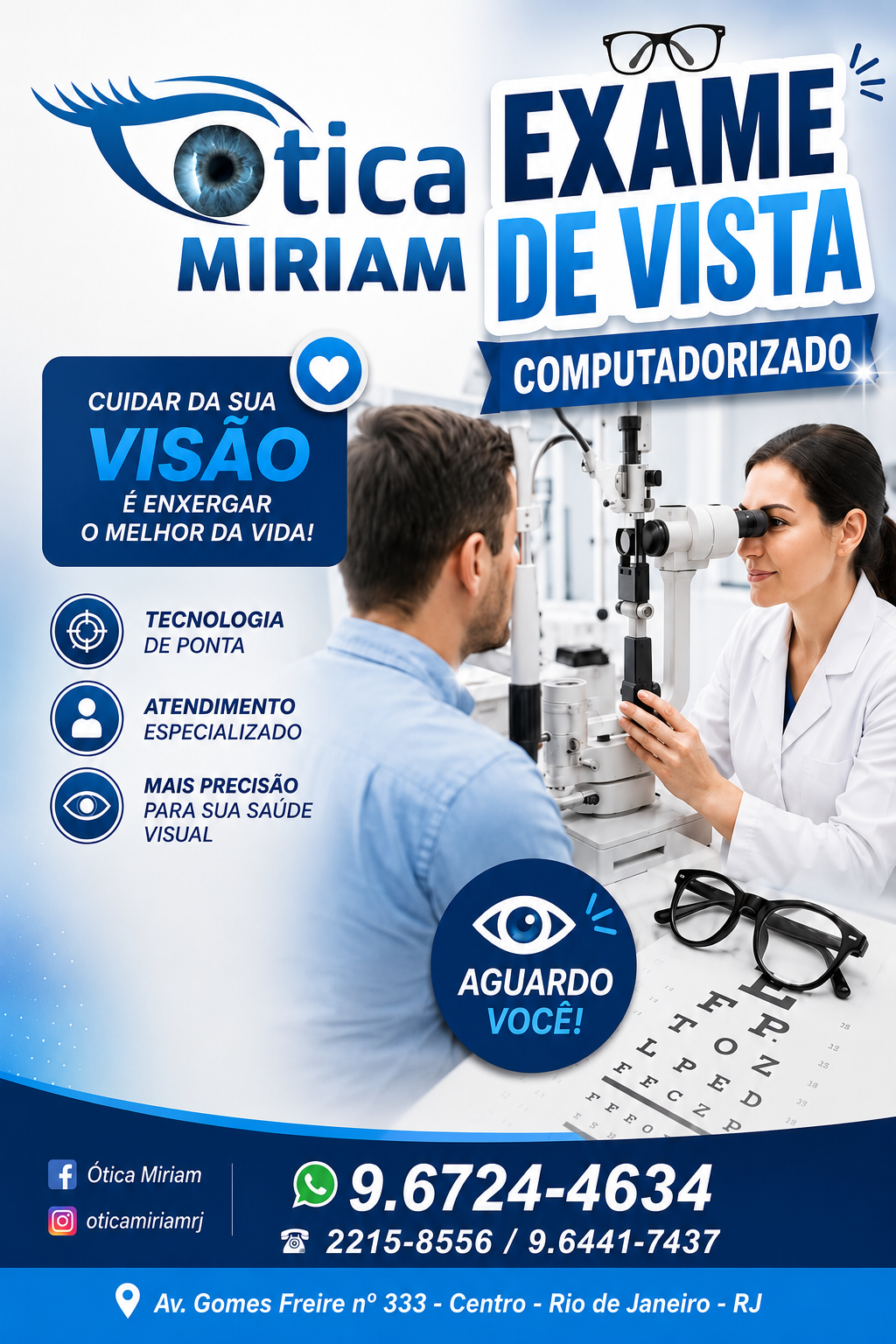 Campanha de exame de vista da Ótica Miriam